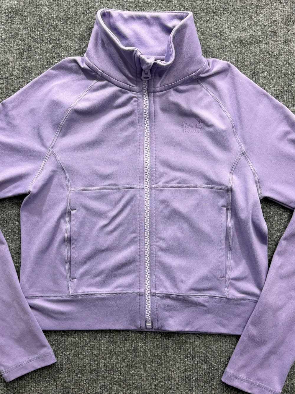 Roots Kids Girls Active Zip Track Plum Blossom Purple Jacket Size Large 9-10 YRS